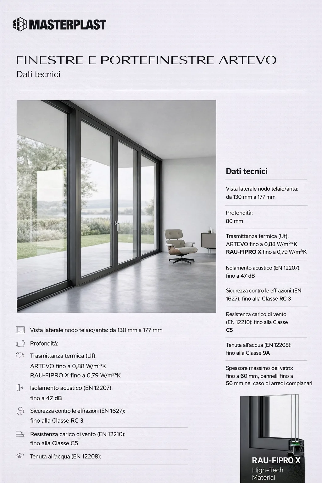 Finestra premium REHAU 86 per abitazioni di alto livello